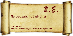 Matecsny Elektra névjegykártya